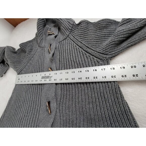 Talbots Women’s Knit Cardigan Sweater Small Gray Cotton Cashmere Blend Toggle - Picture 6 of 7